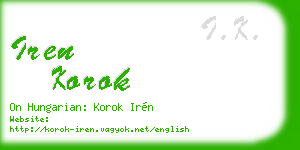 iren korok business card